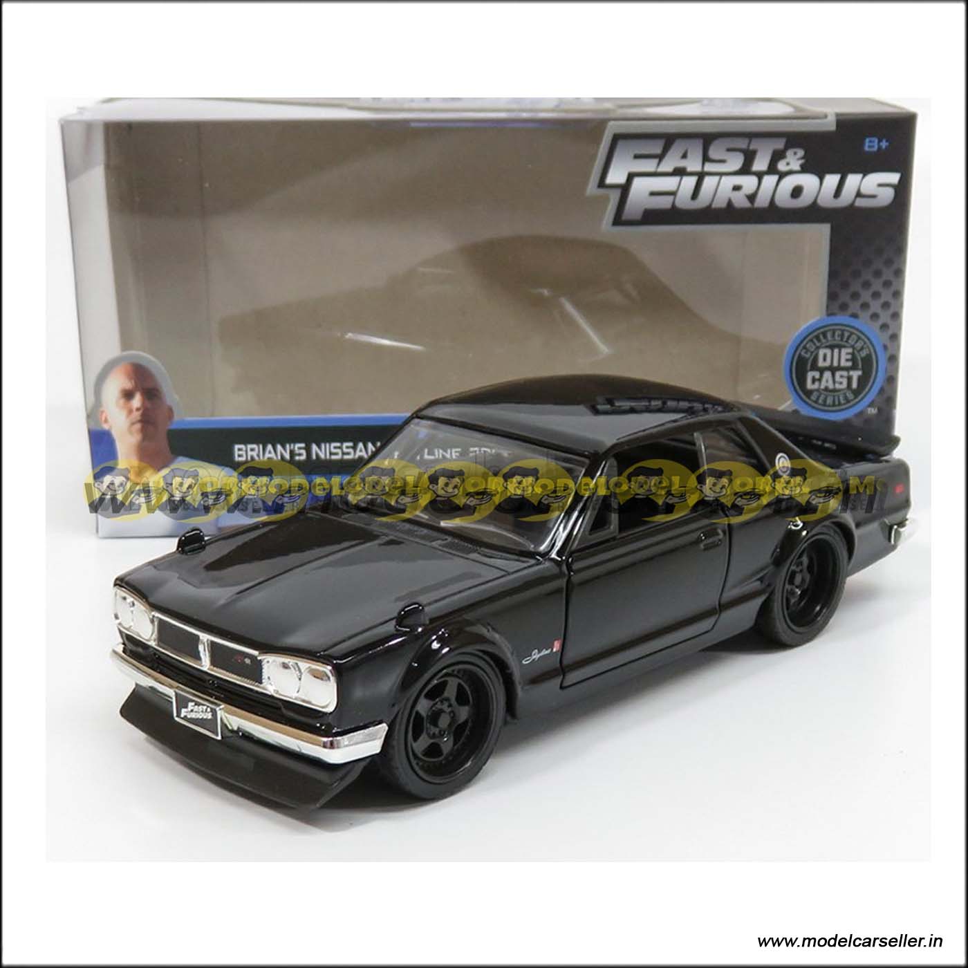 1/32 Jada NISSAN BRIAN'S SKYLINE 2000 GT-R 1973 FAST & FURIOUS VI 2013 Diecast Scale Model