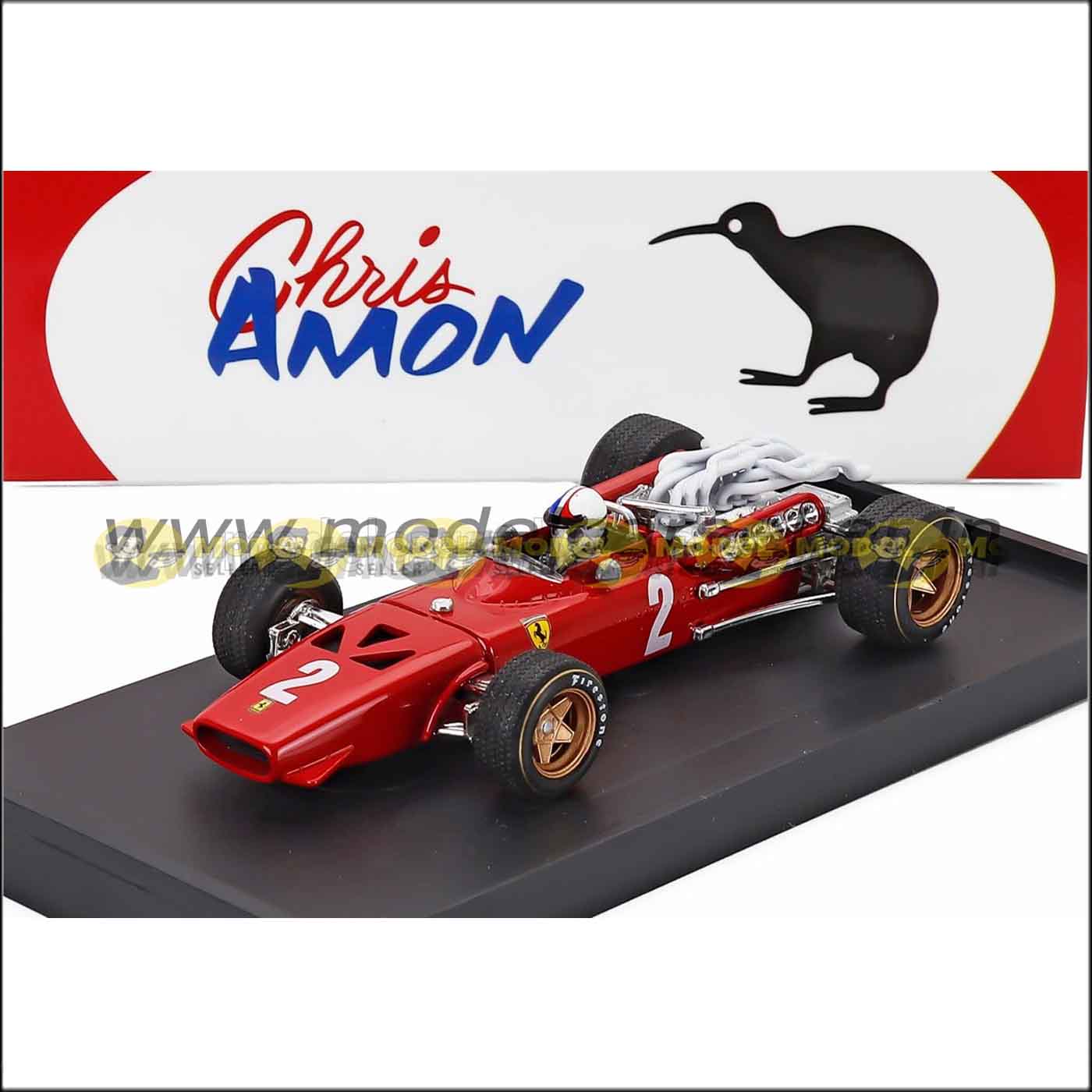 BRUMM 1/43 FERRARI F1 312 ITALY GP 1967 CHRIS AMON Diecast Scale Model Car