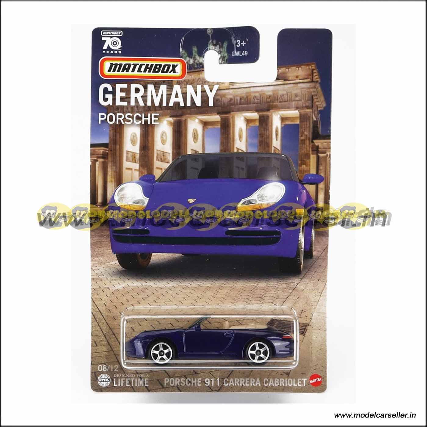 1/64 Hot Wheels Matchbox Porsche 911 996 CABRIOLET 1998 Diecast Scale Model Car