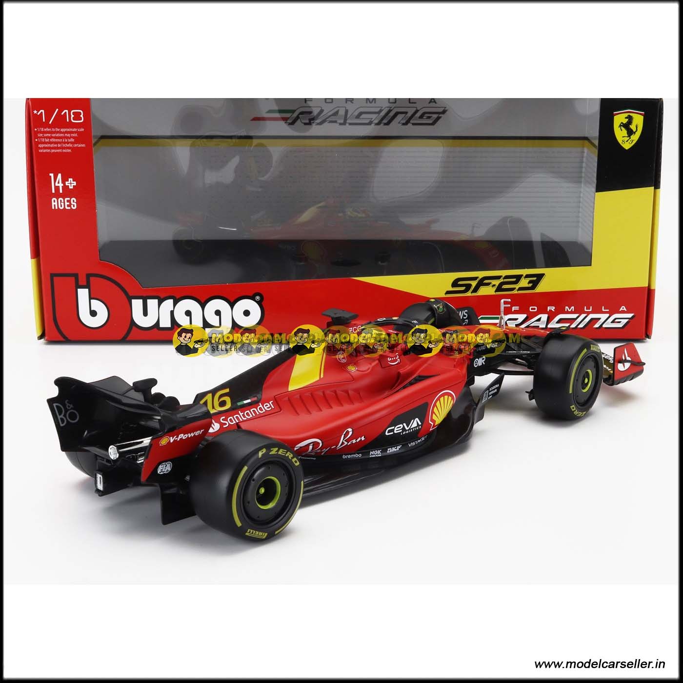 2023 FERRARI SF23 MONZA ITALY CHARLES LECLERC 1/18 Burago Diecast Scale Model