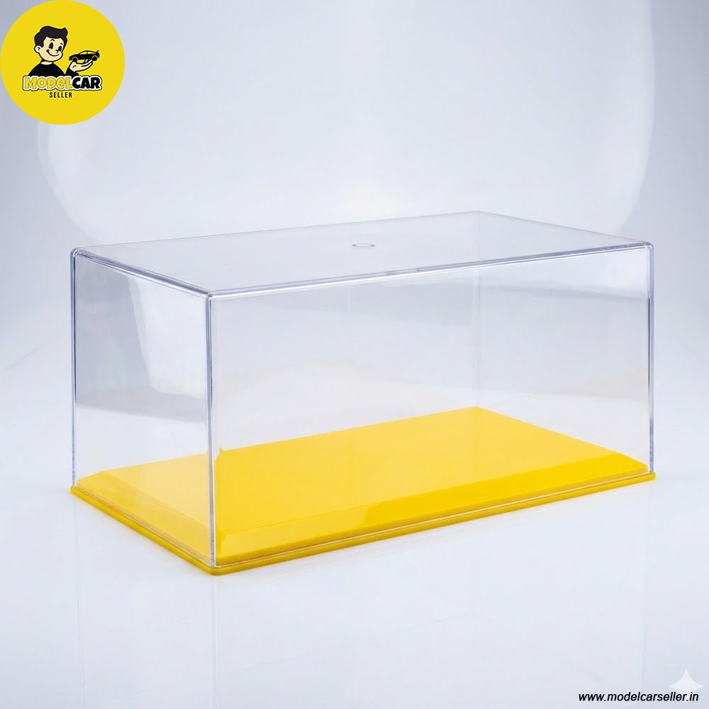 1/18 Acrylic Case With Acrylic Base for Diecast Scale Model Car yellow