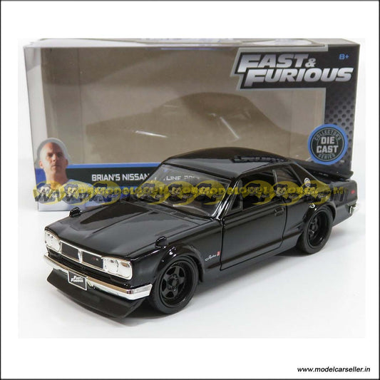 1/32 Jada NISSAN BRIAN'S SKYLINE 2000 GT-R 1973 FAST & FURIOUS VI 2013 Diecast Scale Model