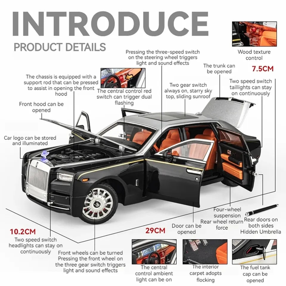 Chezhi Rolls Royce Phantom 1/18 Diecast Model Toy Car