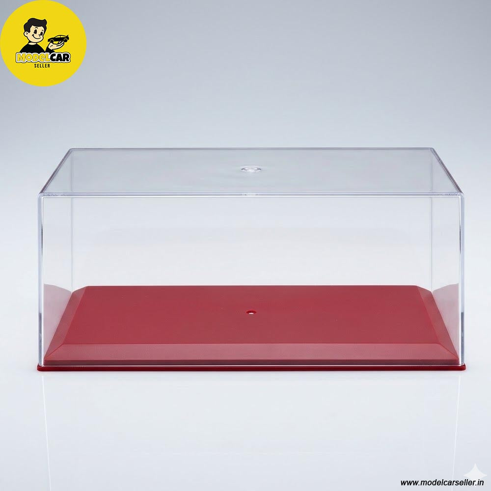 1/18 Acrylic Case With Acrylic Base for Diecast Scale Model Car red