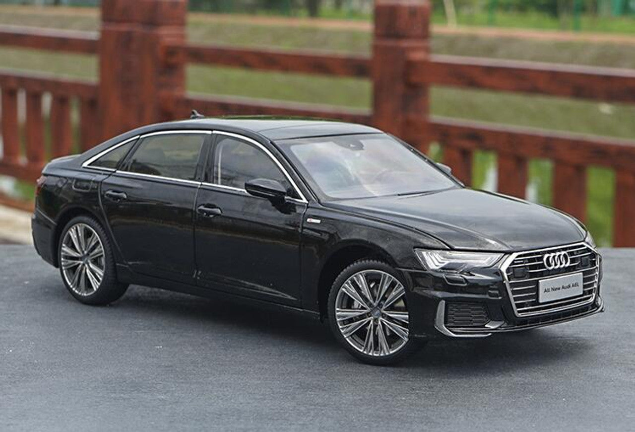 1 18 audi a6l diecast scale model black  front side