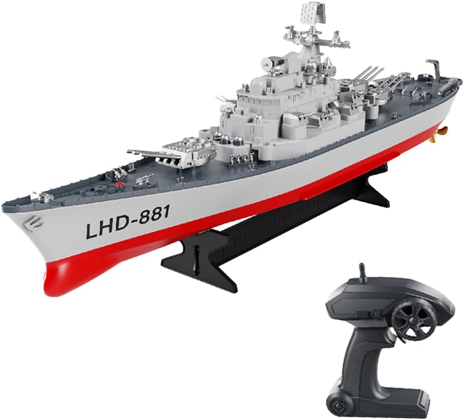 Remote Control Warship RC Military Battleship 1:390 Boat for Lakes and Rivers