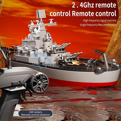 Remote Control Warship RC Military Battleship 1:390 Boat for Lakes and Rivers