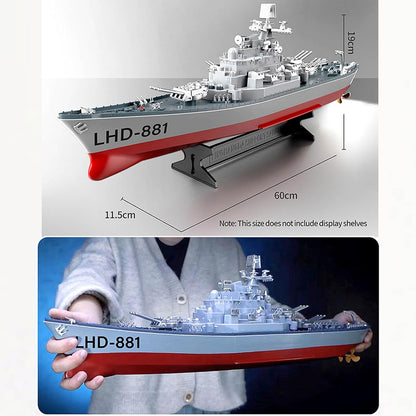 Remote Control Warship RC Military Battleship 1:390 Boat for Lakes and Rivers