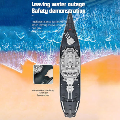 Remote Control Warship RC Military Battleship 1:390 Boat for Lakes and Rivers