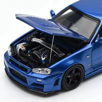 1/64 MOTORHELIX Nissan NISMO R34 GT-R Z-tune Diecast Scale Model Car