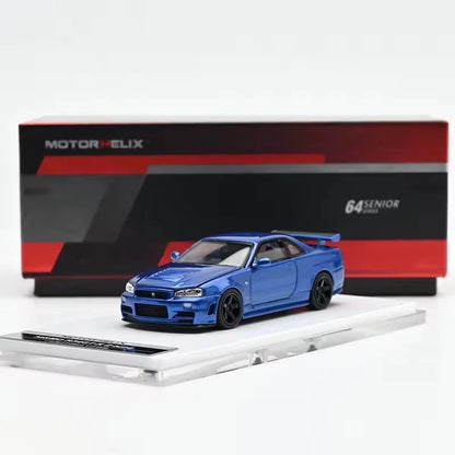 1/64 MOTORHELIX Nissan NISMO R34 GT-R Z-tune Diecast Scale Model Car