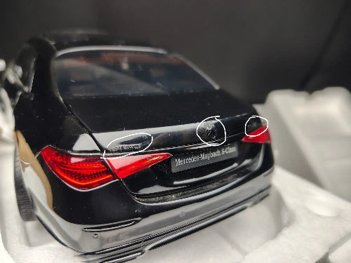 DAMAGED 1/18 Mercedes Maybach S Class Night Series S680 2023 Almost Real 820141 Obsidian Black Diecast Scale Model Car (READ DESCRIPTION)