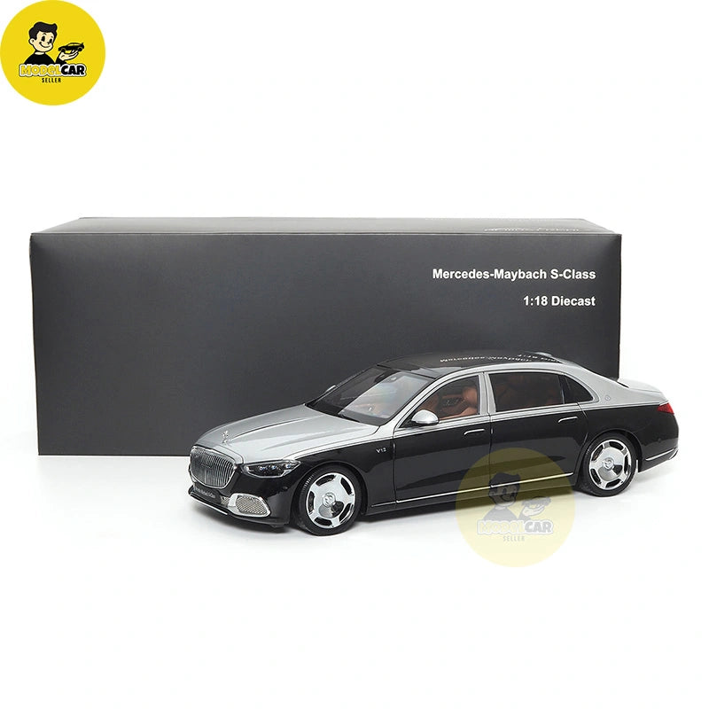 1:18 Almost Real Mercedes Maybach S Class S680 2021 Silver Black Diecast Model Car