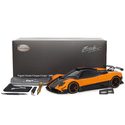 1/18 PAGANI ZONDA Cinque Coupe 2009 Arancio St.Tropez Almost Real 850603001 Diecast Model Toys Car