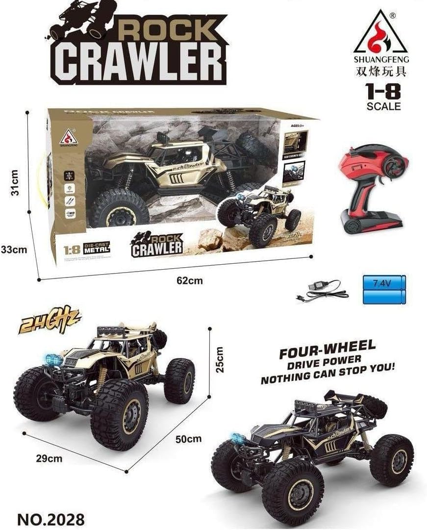 1/8 RC CRAWLER OFFROAD BUGEE 4x4 LICENSED REMOTE CONTROL TRUCK (BEIGE)