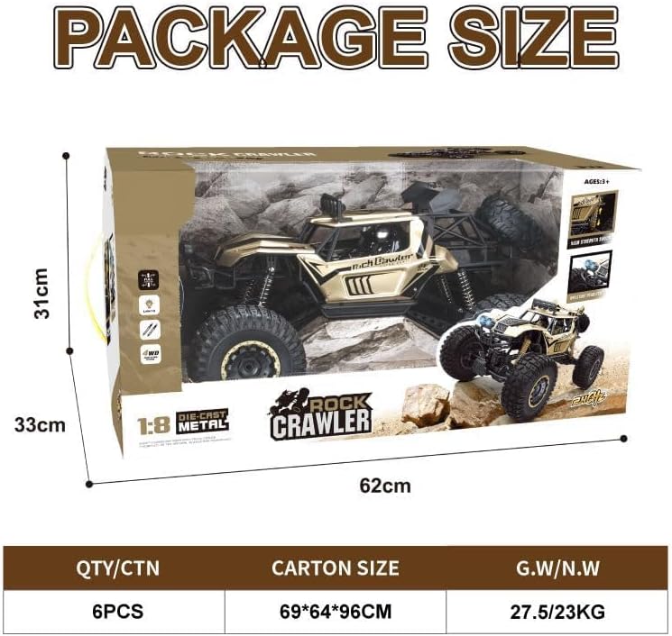 1/8 RC CRAWLER OFFROAD BUGEE 4x4 LICENSED REMOTE CONTROL TRUCK