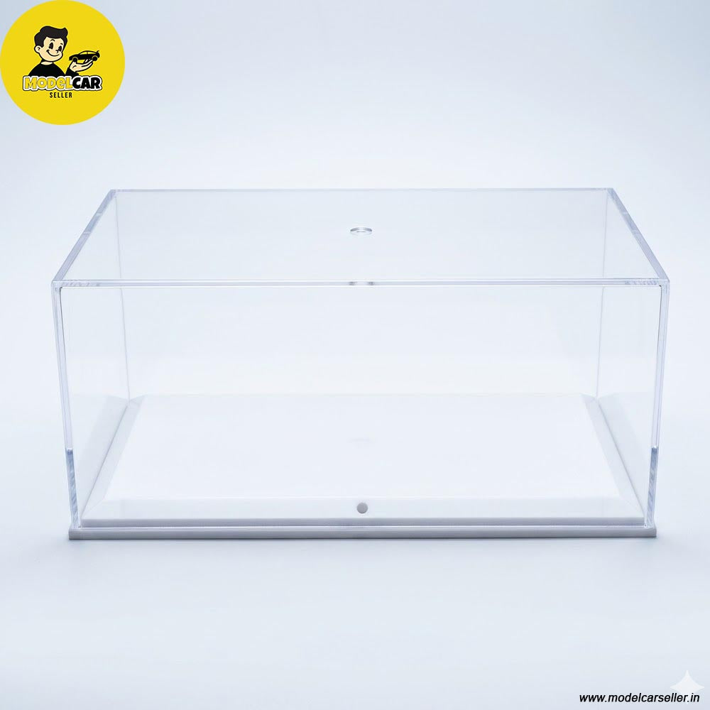 1/18 Acrylic Case With Acrylic Base for Diecast Scale Model Car white